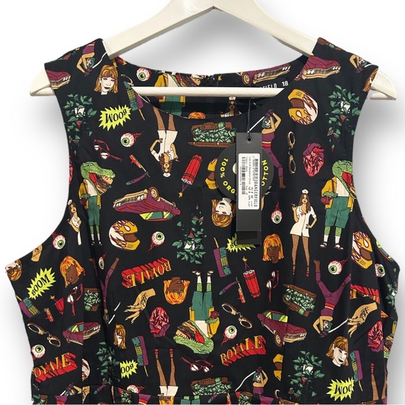 BNWT Dangerfield Womens Lies & Deception Dress Multicoloured Size 18 has pockets - Picture 2 of 8